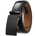 HOT 3.5cm Width HIgh Quality Second Layer Cow Leather Belt For Men Business Metal Automatic Buckle Ratchet Black Brown_maomaolike.com