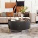 Modern Round Coffee Table With 2 Large Drawers Storage Accent Table(31.5'')_maomaolike.com