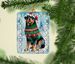 Rottweiler Christmas Porcelain Ornament Christmas Tree Hanging Decorations For Home Christmas Holiday, Rectangle, Gift, Multicolor_maomaolike.com