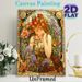 Art Nouveau Floral Maiden Painting Poster, Vibrant Stained-Glass Style Poster, Graceful Maiden Surrounded By Vivid Blooms, Elegant Decorative Artwork_maomaolike.com
