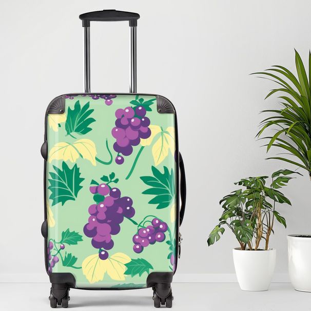Grapes Luggage, 20/24/28 Inch Luggage, Carry-On, Custom Luggage, Luggage Set, Suitcase, Travel, Vacation, Cabin Suitcase, Custom Suitcase, Personalized Luggage_maomaolike.com