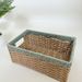 New Handmade Woven Color Block Storage Basket For Snacks, Miscellaneous Items, Toys, Large Simple Korean Style_maomaolike.com