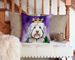 Old English Sheepdog King Of Mardi Gras Throw Pillow Machine Washable, Indoor Outdoor Decorative Pillow For Couch, Bed Or Patio, 14Hx14W_maomaolike.com