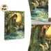 Forest Goddess Painting Poster, Mystical Intricate Vintage Art Poster, Serene Forest Scene With Goddess Pouring Water, Ideal For Living Room And_maomaolike.com