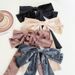 Solid color velvet bow ribbon hairpin female back of the head spring clip velvet hair accessories E275_maomaolike.com