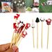 50Pcs Disposable Bamboo Snowflake Tail Picks Buffet Food Fruit Forks For Christmas Halloween Party Decor_maomaolike.com