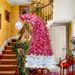 6FT Hinged Fir Artificial Fir Bent Top Christmas Tree, Xmas Tree Bendable Santa Hat Style Christmas Tree Holiday Decoration,1250 Lush Branch Tips, 300 LED Lights X-mas_maomaolike.com