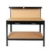 63" Tools Cabinet Working Tables Workbench Tool Storage Workshop Table With Drawers And Pegboard_maomaolike.com