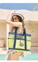 Mesh Beach Bag Large Capacity Swim Bag, Breathable Quick Draining Travel Tote Bag With Multi Pockets, Handbag Shoulder Swimwear Storage Bag_maomaolike.com