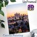 Los Angeles City Skyline Painting Poster, Warm-toned Sunset Urban Landscape Poster, Captivating Twilight City View Ideal For Living Room, Office Wall_maomaolike.com