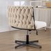 Armless Office Desk Chair No Wheels, WHITE_maomaolike.com