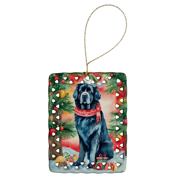 Newfoundland Christmas Porcelain Ornament Christmas Tree Hanging Decorations For Home Christmas Holiday, Rectangle, Gift, Multicolor_maomaolike.com