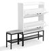 Barn Door Style Shoe Cabinet With 2 Flip-down Compartments, Baffle, Wire Mesh, Metal Legs With Soft Pads And 1 Hook_maomaolike.com