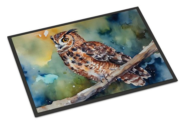 Tawny Owl Doormat Front Door Mat Indoor Outdoor Rugs For Entryway, Non Slip Washable Low Pile, 24H X 36W_maomaolike.com