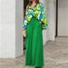 Women's New Fashion Suit Large Size Women's Lapel Shirt Printed High Waist Wide Leg Pants Two-piece Set_maomaolike.com