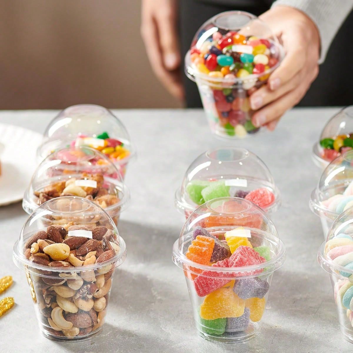 Reusable Clear Portion Cups W/ Lids - Mini Containers For Meal Prep, Sauces, Cold Drinks, Crafts, Parties & Gifts_maomaolike.com