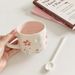 Pink Flower Sea Coffee Cup Plate Ins Style Korean Ceramic Set Hand-painted Cute Girl Heart Afternoon Tea_maomaolike.com