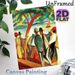 Lakeside Crowd Painting Poster, Vibrant Expressionist Lakeside Gathering Poster, Bold Color Scheme Brings Artistic Vibe, Ideal For Living Room, Office_maomaolike.com