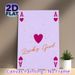 Ace Of Hearts & Lucky Girl Painting Poster, Soft-hued Playful Heart-adorned Poster, Charming Uplifting Decor Ideal For Bedroom, Living Room_maomaolike.com