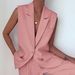 Women's Clothing vest suit with solid colours_maomaolike.com