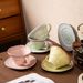 Kiln Textured Retro Coffee Cup And Plate Set Latte Latte Cup Breakfast Cup_maomaolike.com