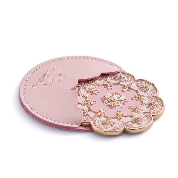 Metal Pocket Makeup Mirror, Colorful Flower Enamel Craft Compact Mirror, Portable Small Travel Cosmetic Mirror For Daily Beauty Use
_maomaolike.com