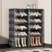5 Tiers 20 Pairs Heavy Duty Shoe Storage And Organizer, Hard Plastic Stackable Shoe Box, Shoe Cabinet Storage For Entryway, Large Shoe Storage Bins, Folding Shoe Rack With Magnetic Door_maomaolike.com