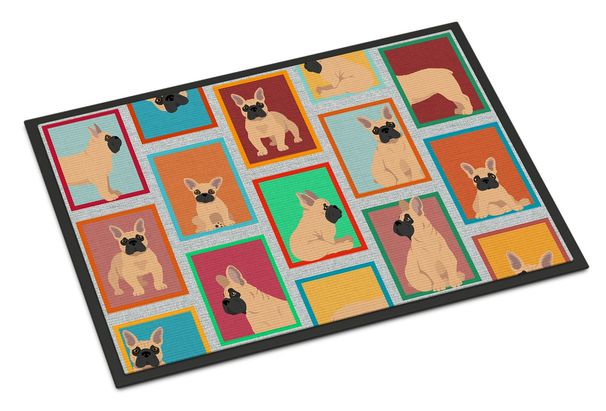 Lots Of Fawn French Bulldog Doormat Front Door Mat Indoor Outdoor Rugs For Entryway, Non Slip Washable Low Pile, 24H X 36W_maomaolike.com