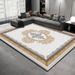 Living Room Rug Large Size Gorgeous Gold Frame Design Bedroom Rug Plush Thickened Machine Washable Thickened Underlay Interior Decorative Rug_maomaolike.com