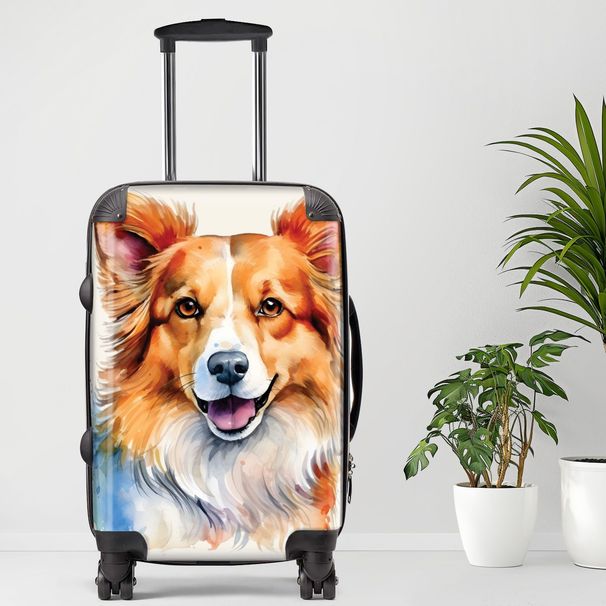 Corgipoo Luggage, 20/24/28 Inch Luggage, Carry-On, Custom Luggage, Luggage Set, Suitcase, Travel, Vacation, Cabin Suitcase, Custom Suitcase, Personalized Luggage_maomaolike.com