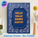 Paisley Themed Typography Painting Poster, Rich Blue Ethnic Pattern With Bold Orange Text Poster, Distinct Cultural Decor Ideal For Living Room_maomaolike.com