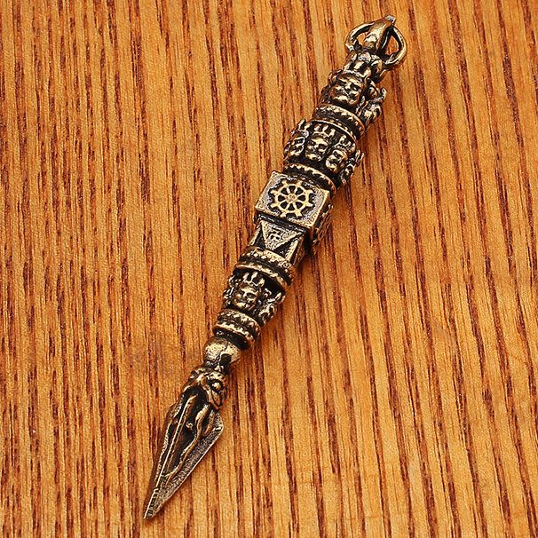 Pure Copper Vajra Demon Subduing Rod Car Keychain Brass Creative Waist Bag Pendant Peace Hanging Ornament_maomaolike.com