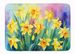 Daffodils In Watercolor Memory Foam Kitchen Mat Machine Washable Anti-Fatigue Mat Cushion Comfort Bath Mat Or Kitchen Rug_maomaolike.com