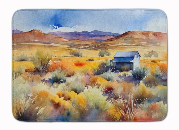 Nevada Sagebrush In Watercolor Memory Foam Kitchen Mat Machine Washable Anti-Fatigue Mat Cushion Comfort Bath Mat Or Kitchen Rug_maomaolike.com