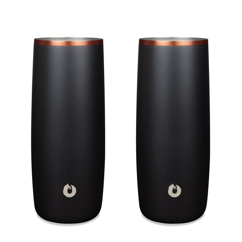 Stainless Steel Highball Cocktail Glass Set, Set Of 2 - Black_maomaolike.com