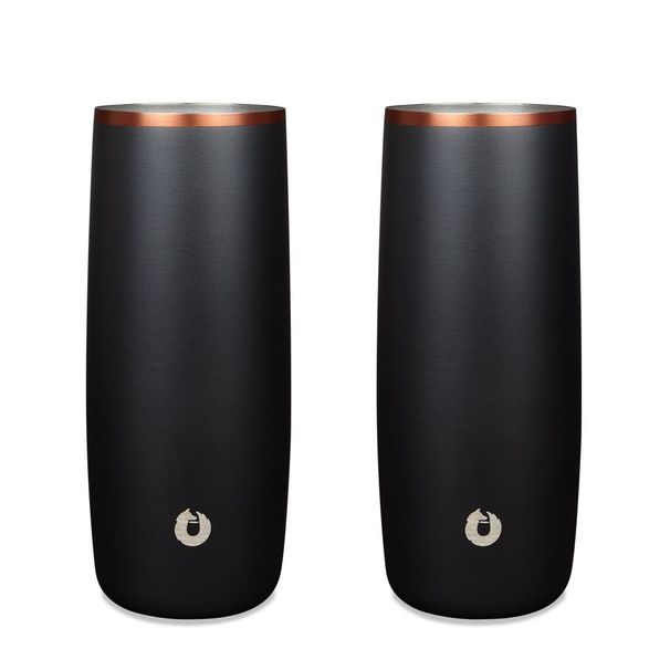 Stainless Steel Highball Cocktail Glass Set, Set Of 2 - Black_maomaolike.com