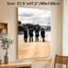 Wild West Cowboy Painting Poster, Vintage Sepia-toned Western Town Street Scene Poster, Nostalgic Old-west Style Wall Decor Suitable For Living Room_maomaolike.com