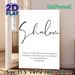 Shalom Bible Verse Painting Poster, Minimalist Black & White Elegant Script Poster, Inspirational Faith-themed Decor For Living Room, Bedroom Or_maomaolike.com