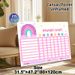 Rainbow Themed Reward Chart Painting Poster, Pastel-colored Cute Cartoon Rainbow Scene Poster, Practical Tool To Track Daily Progress And Rewards_maomaolike.com