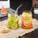 YWDL 1/2pcs 500ml Glass Tumblers Cups Straw Mason Jar Clear Juice Coffee Milk Cup With Bamboo Lids Drinkware_maomaolike.com
