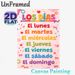 Spanish Days Of The Week Painting Poster, Vibrant Colorful Playful Typography Poster, Educational Design To Master Spanish Weekly Days, Ideal For_maomaolike.com