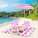 4 Pieces Beach Umbrella With 2 Foldable Chairs And Picnic Blanket Carrying Bag Set Premium Canopy With Silver Coating Offers UPF 50+_maomaolike.com