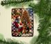 German Shepherd And Santa Claus Porcelain Ornament Christmas Tree Hanging Decorations For Home Christmas Holiday, Rectangle, Gift, Multicolor_maomaolike.com