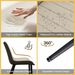 Khaki + Grey PU Leather Dining Chair With Metal Legs, Wave Pattern Upholstered Armless Chair Set Of 6 For Kitchen, Restaurant, Living, Meeting Room_maomaolike.com