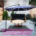 Square 2.5X2.5M Outdoor Patio Umbrella Solar Powered LED Lighted Sun Shade Market Waterproof 8 Ribs Umbrella With Crank And Cross Base For Garden Deck Backyard Pool Shade Outside Deck Swimming Pool_maomaolike.com