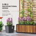 Wooden Raised Garden Bed With Trellis, Removable Pots For Backyard-Teak_maomaolike.com
