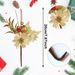 5PCS Artificial Berry Picks Branches Golden Christmas Flower Arrangement DIY Crafts Christmas Flower Wreath Tree Stems Pick Decor For Christmas Birthday Wedding Party Decoration Supplies_maomaolike.com