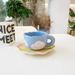Creative ceramic hand-pinch coffee hand-painted cup and saucer set_maomaolike.com