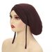 rear strap women's adult headscarf hat four seasons solid color daily versatile pullover hat Mu_maomaolike.com