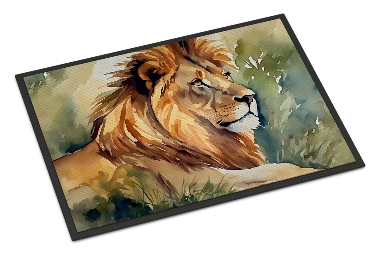 Lion Doormat Front Door Mat Indoor Outdoor Rugs For Entryway, Non Slip Washable Low Pile, 24H X 36W_maomaolike.com